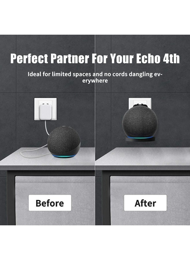 حامل تثبيت على الحائط لأجهزة Echo Dot من الجيل الخامس والرابع - حامل مكبر صوت ذكي موفر للمساحة مع ملاءمة آمنة وإدارة الكابلات - متوافق مع أجهزة Alexa (أسود) - Image 5
